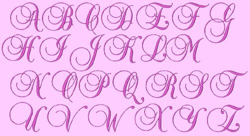 ROMANCE    207 MACHINE FONT EMBROIDERY DESIGNS (AzEB)  