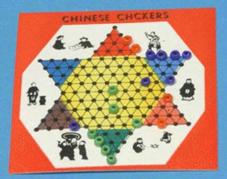 Dollhouse Miniature Chinese Checkers Toy all Set Up  