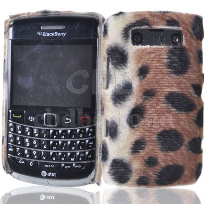 Black/brown Animal Soft Fue Skin Hard Back Case for BlackBerry Bold 
