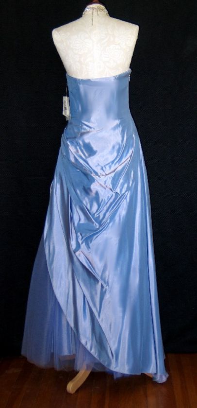 NWT Jessica McClintock Blue Taffeta Ball Gown 4  