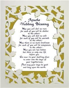 Apache Wedding Blessing Awesome Vine Mat Gift Poem  