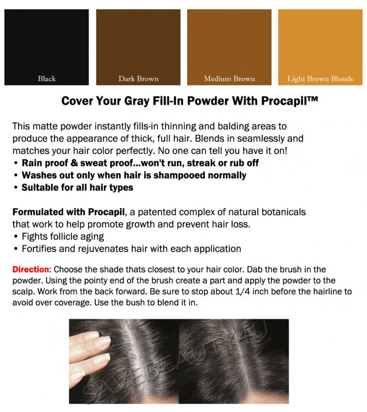 Cover Your Gray hair care solutions Fill in Powder with Procapil 4 