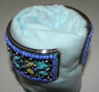   BEADED INDIA HINGE MULTI CUFF BRACELET MIDDLE EASTERN INDIAN?  