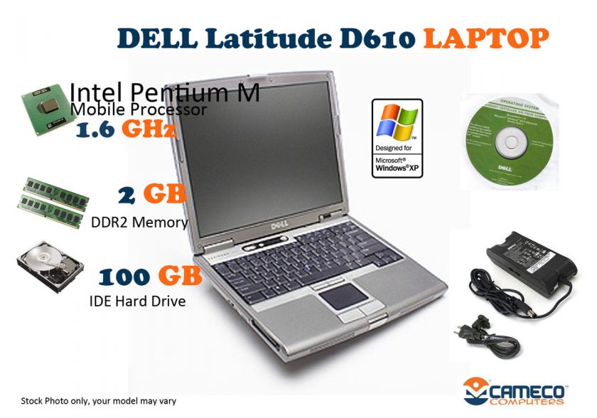   latitude d610 refurbished laptop computer xp pro + DELL RESTORE CD
