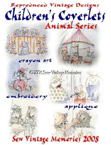 CD Hand Embroidery Patterns Vintage Baby Quilt Vogart Era Crib Covers 