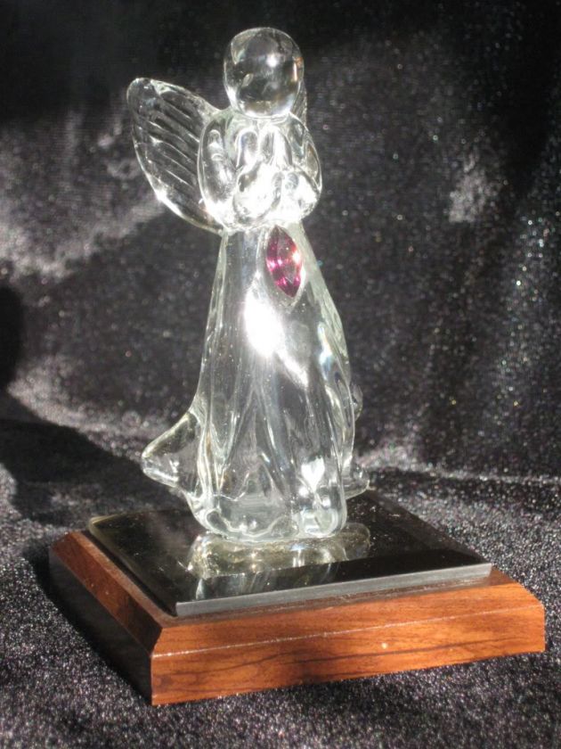 Vintage Dacra Glass February Amethyst Crystal Angel  