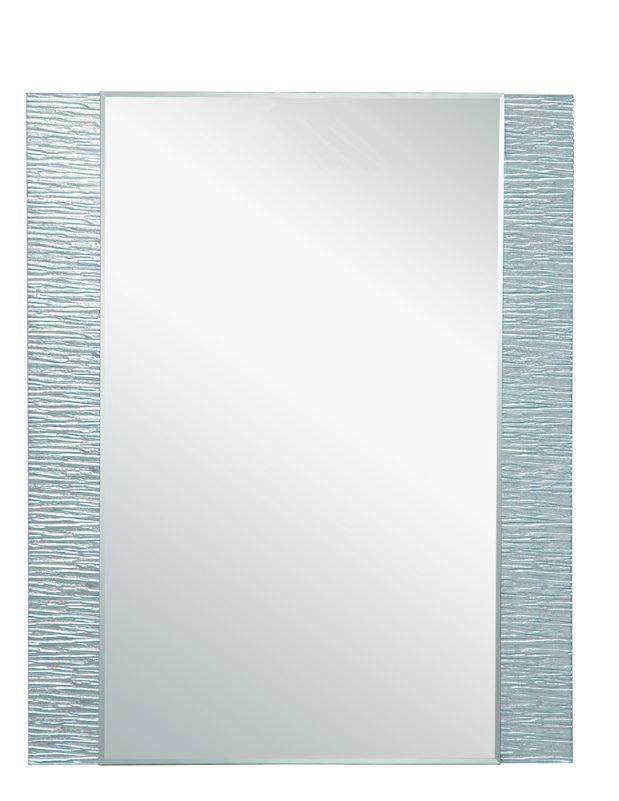 Rectangular Textured Edge Frameless Wall Mirror Modern  