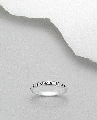 925 sterling silver I LOVE YOU JE TAIME Band Ring  