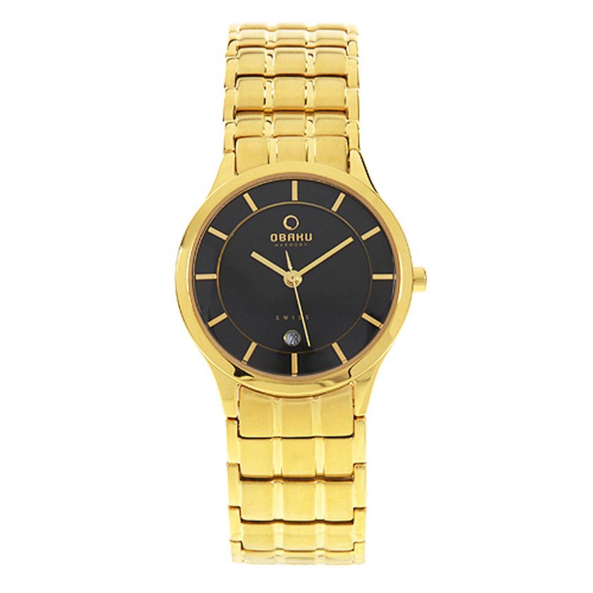 Obaku Harmony Gold Stainless Steel Quartz Watch Wristwatch v101lgbsg s 