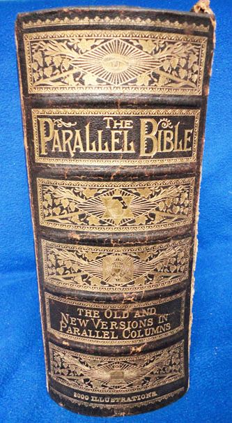 ANTIQUE* 1880S HUGE Family Pictorial Holy Bible Old & New Testaments 