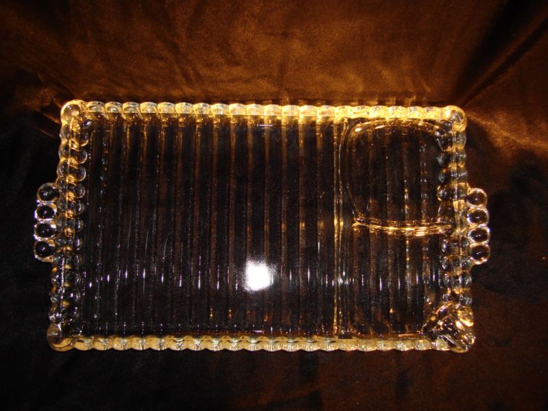   SERVING TRAY GLASS DECORATIVE APPETIZERS KITCHENWARE SERVICE  