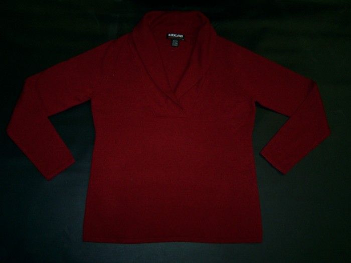 Kirkland 2/Ply Cashmere Shawl Sweater Sz. M Red^  